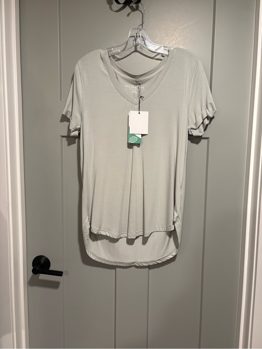 Thread & Supply Light Sage V-Neck Short Sleeve Top